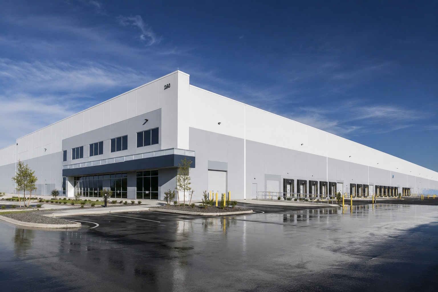 Cold storage facility interior with industrial racking